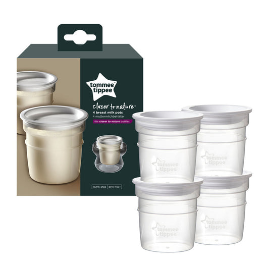 Close To Nature Milk Storage Pots 4Pk