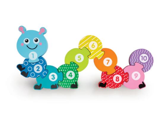 Early Learning Centre Wooden Colourful Caterpillar Puzzle 10 Pieces