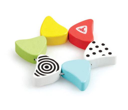 Early Learning Centre Wooden Twisty Rainbow Ring Rattle