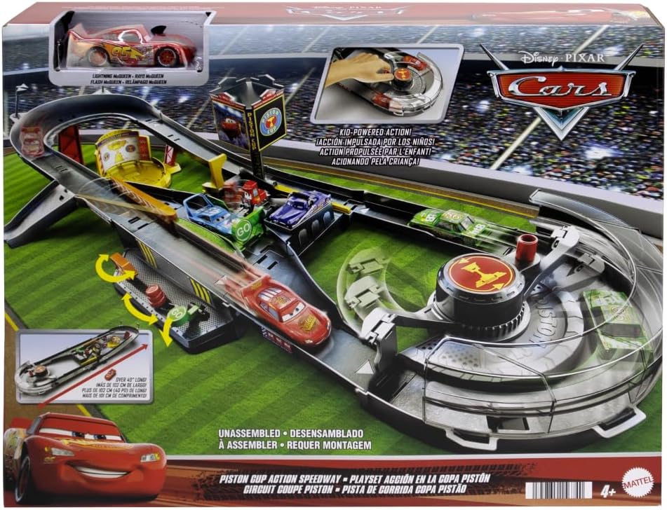 Mattel Disney And Pixar Cars Track Set Piston Cup Action Speedway Playset