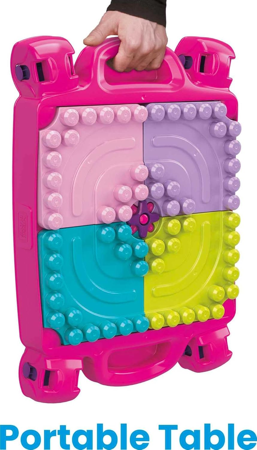 Mega Bloks First Builders Build 'N Learn Table Pink