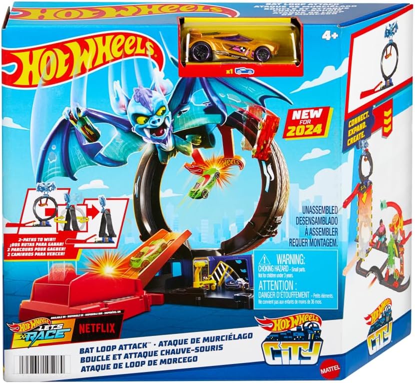 Hot Wheels City Bat Loop Attack Playset