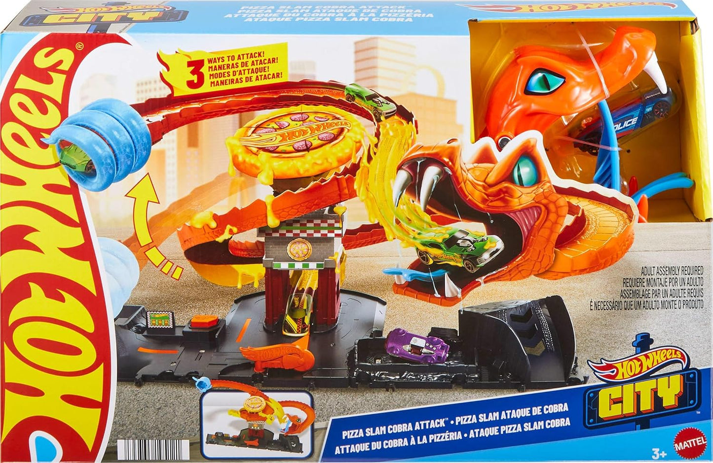Hot Wheels City Pizza Slam Cobra Attack Playset