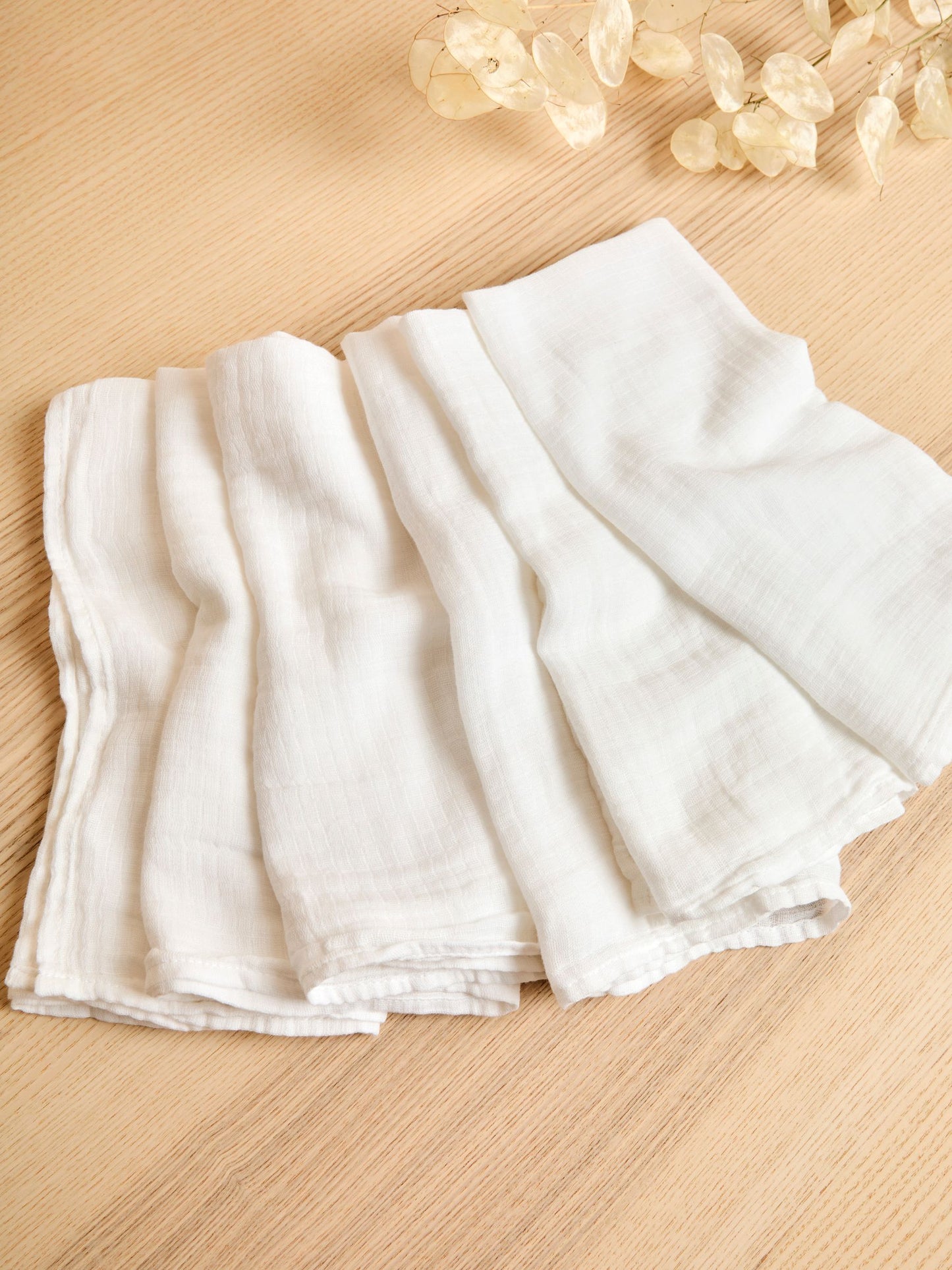 Plain White Muslin 6Pk