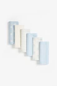 6Pk Essential Blue Muslins