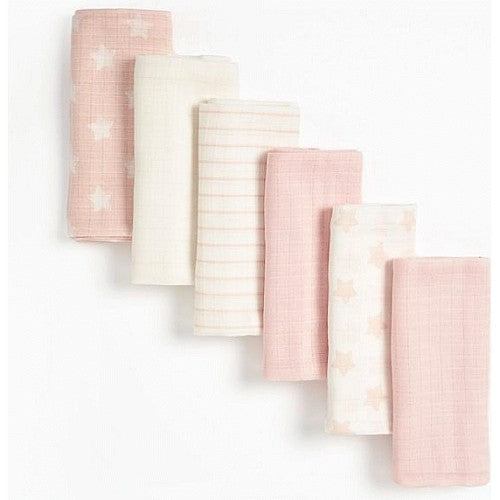 6Pk Essential Pink Muslins