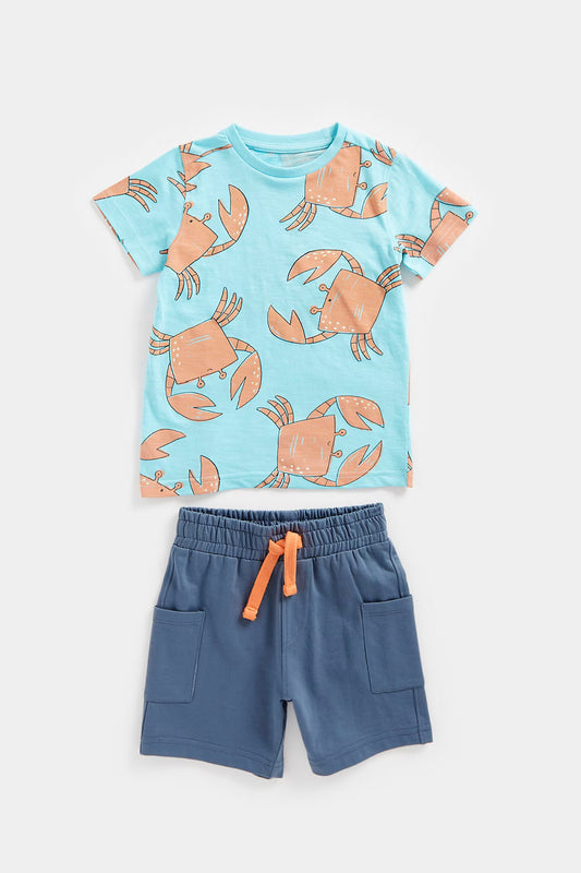 Mini Boys Vintage Lens Tee & Shorts Crab Aop
