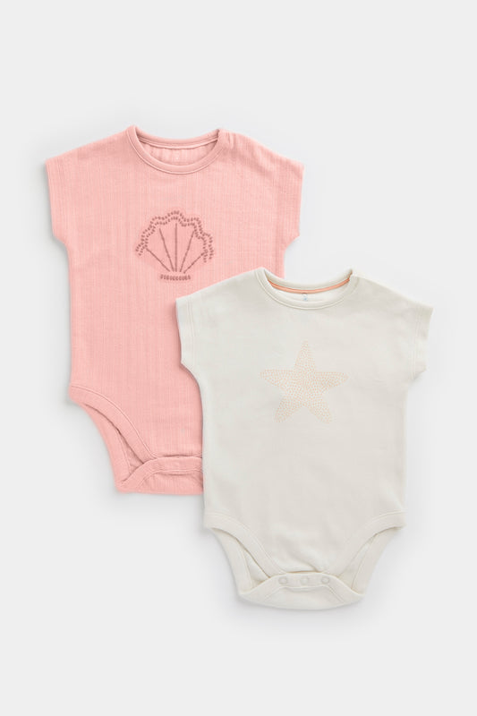 Newborn Girl Pretty Cove 2Pk Bodysuits