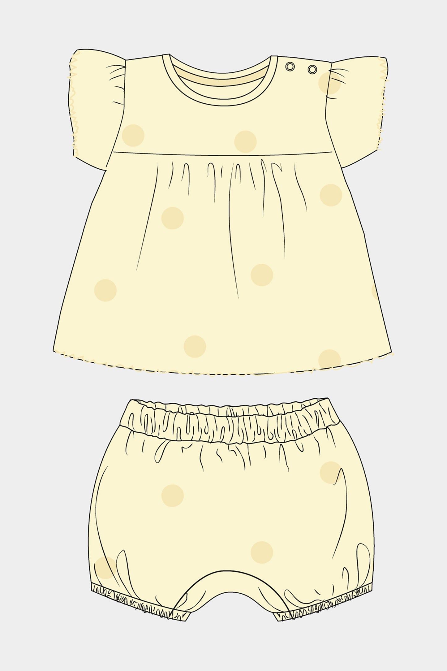 Newborn Girl Polka Dot Tee & Shorts Set