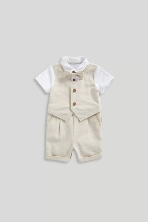 Newborn Boy Pure Shores Waistcoat Romper