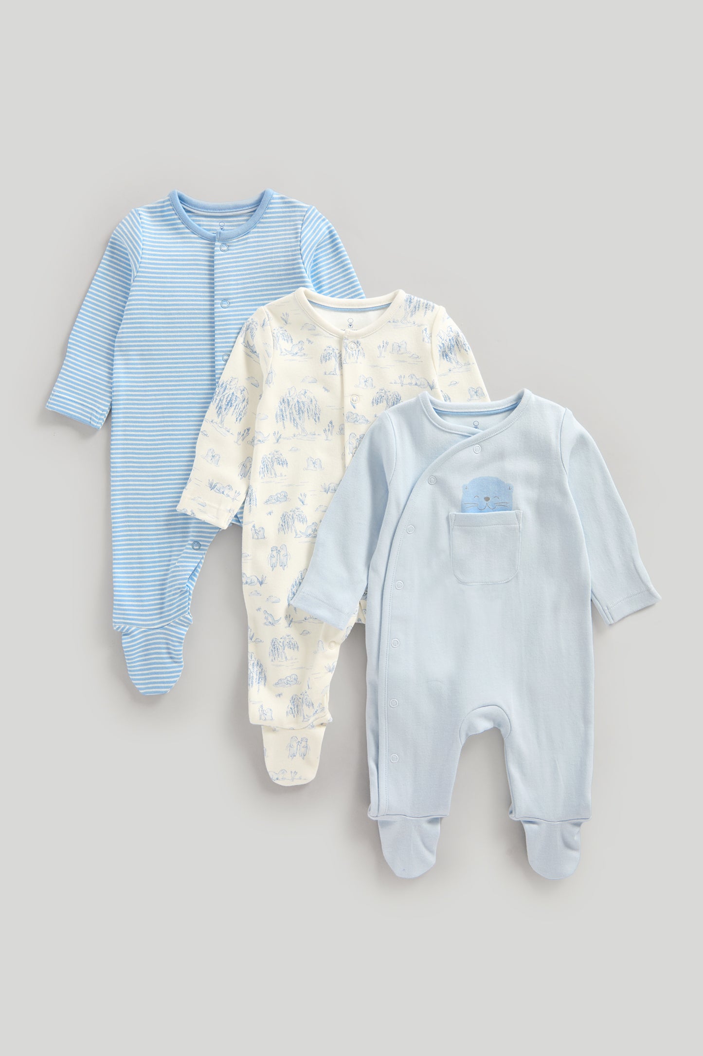 3 Pack Blue All-In-Ones
