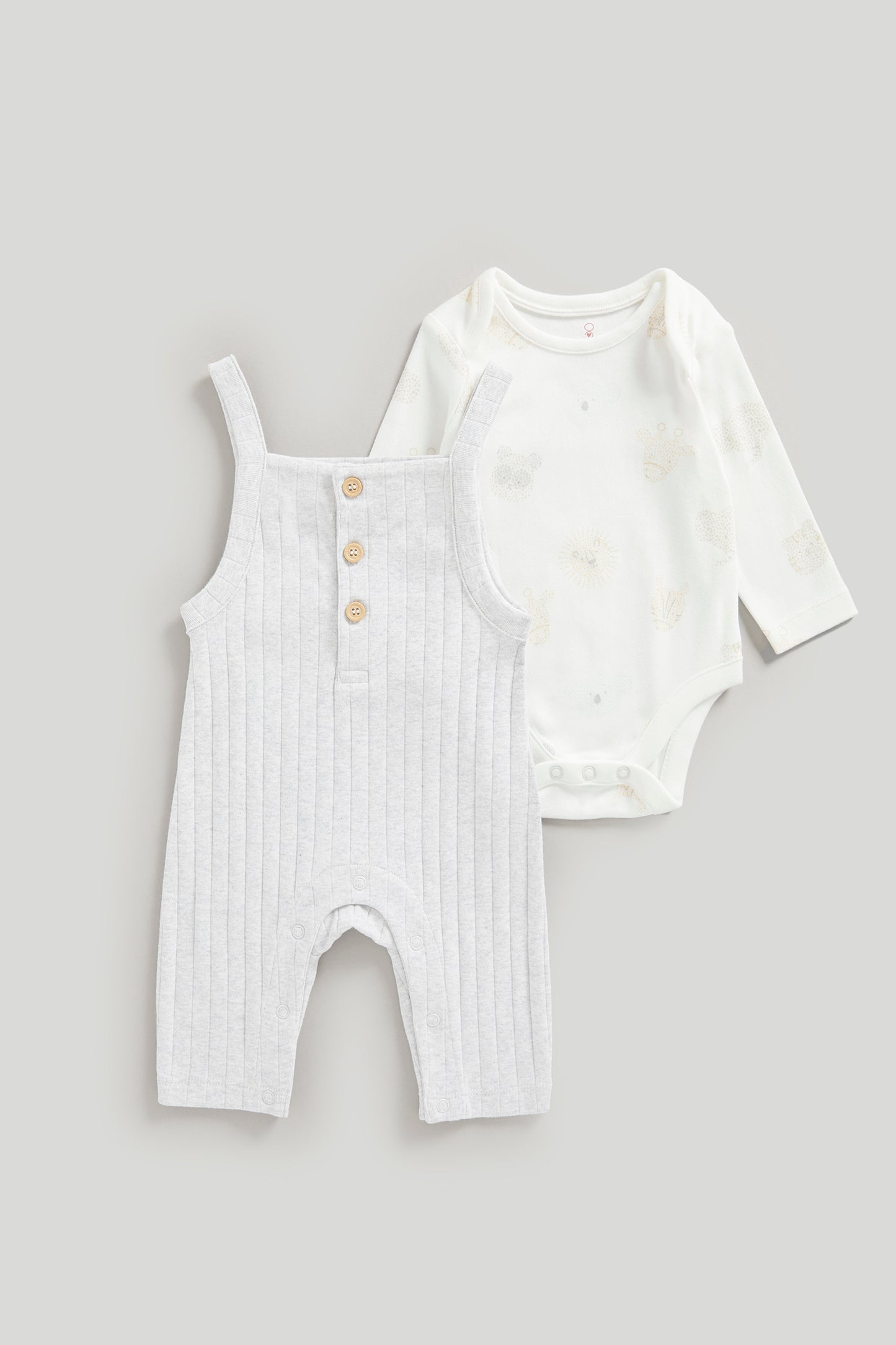 Grey Dungarees And Bodysuit Outfit