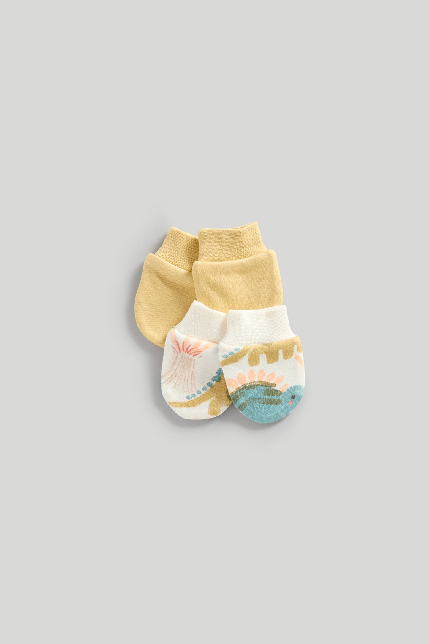 2 Pack Dino Cotton Baby Mitts