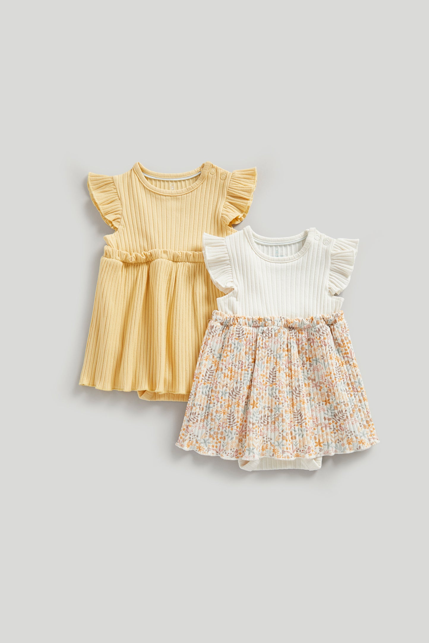 2 Pack Ribbed Romper Dresses