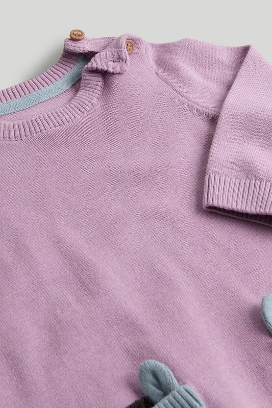 Lilac Knitted Dress and Tights Set