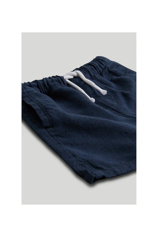Navy Linen Blend Shorts