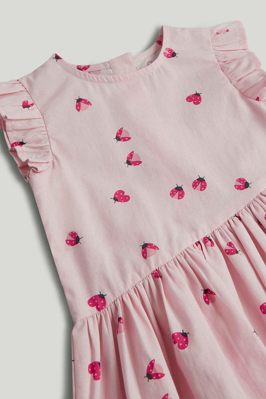 Pink Ladybird Cotton Dress