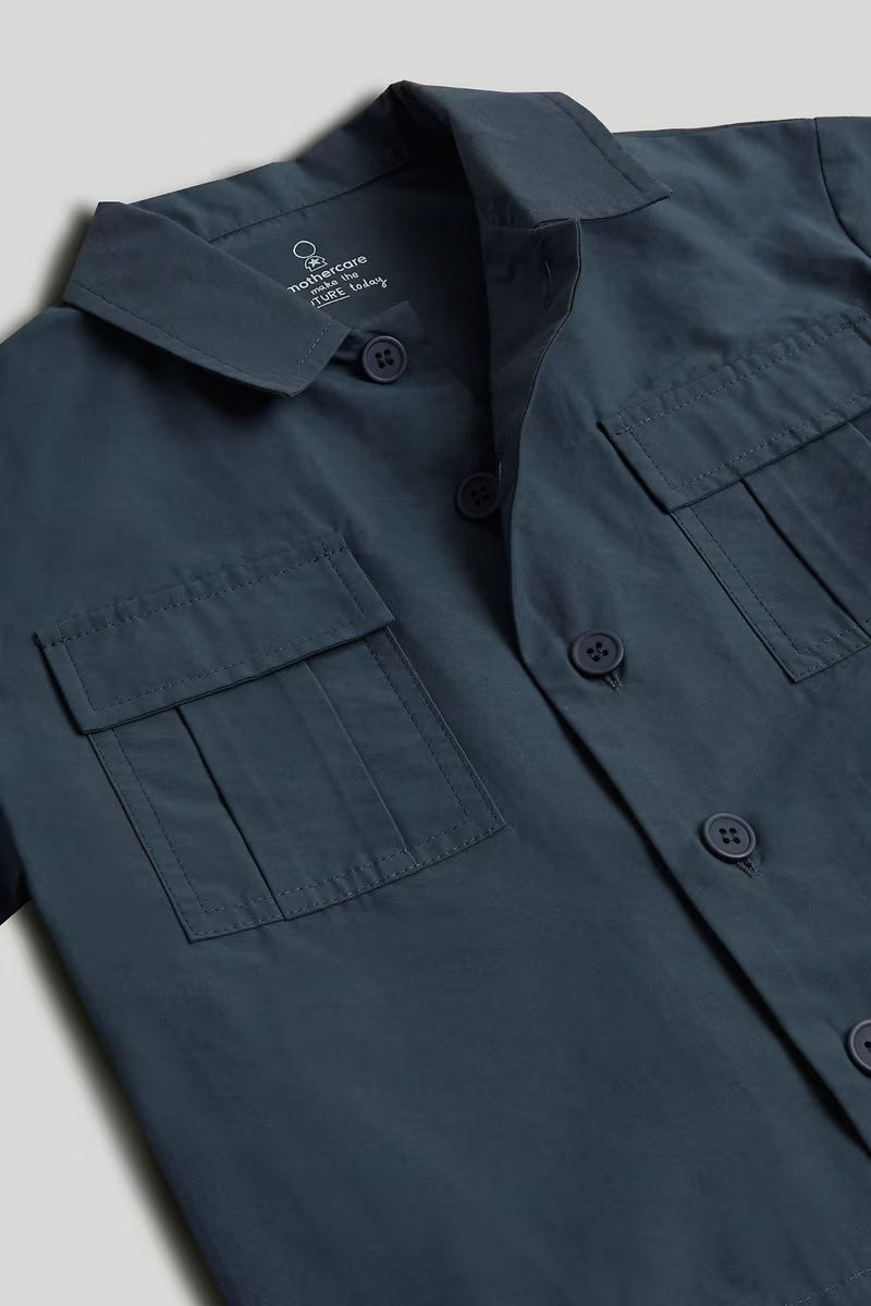 Navy Ripstop Shirt and T-Shirt Set