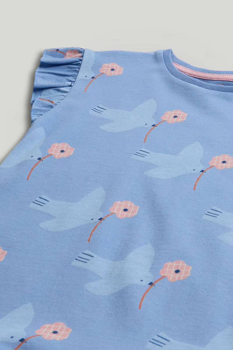 Blue Bird Jersey Dress