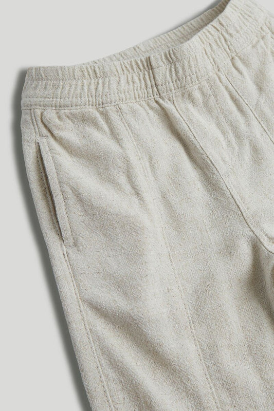 Beige Linen Blend Trousers