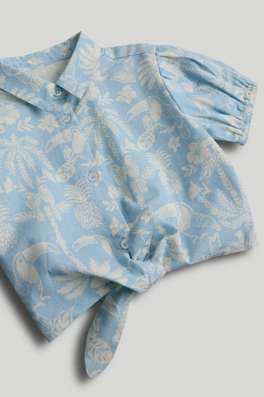 Blue Tropical Blouse