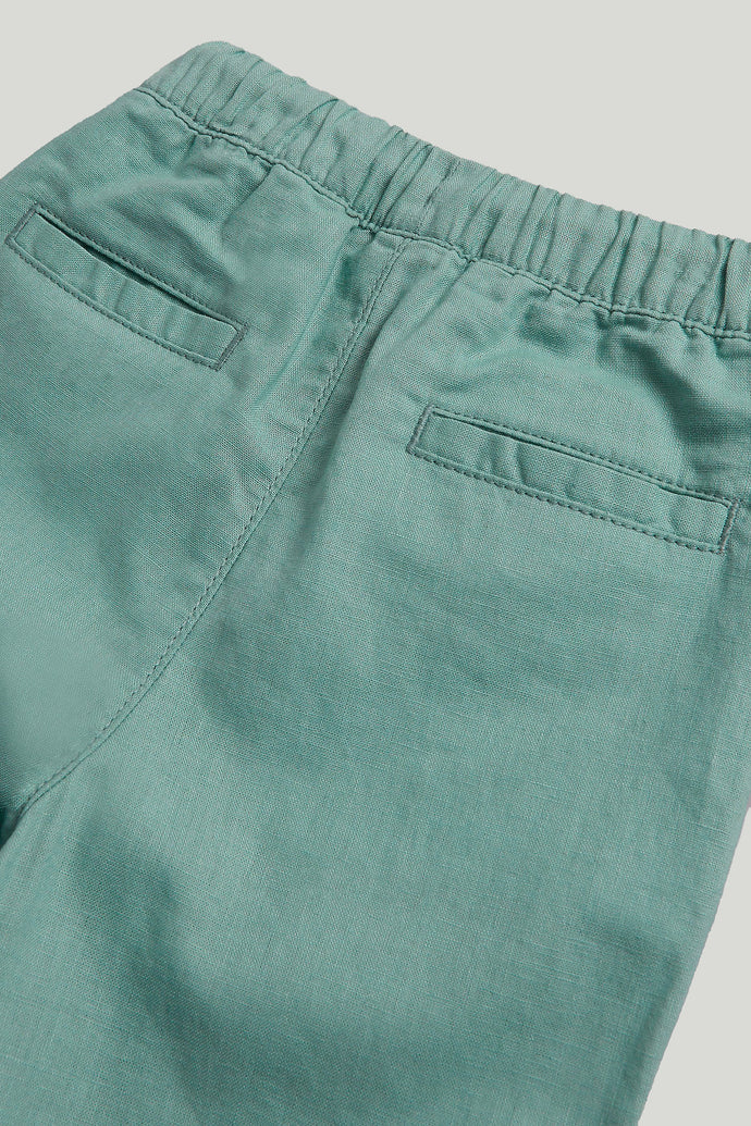 Green Linen Blend Trousers