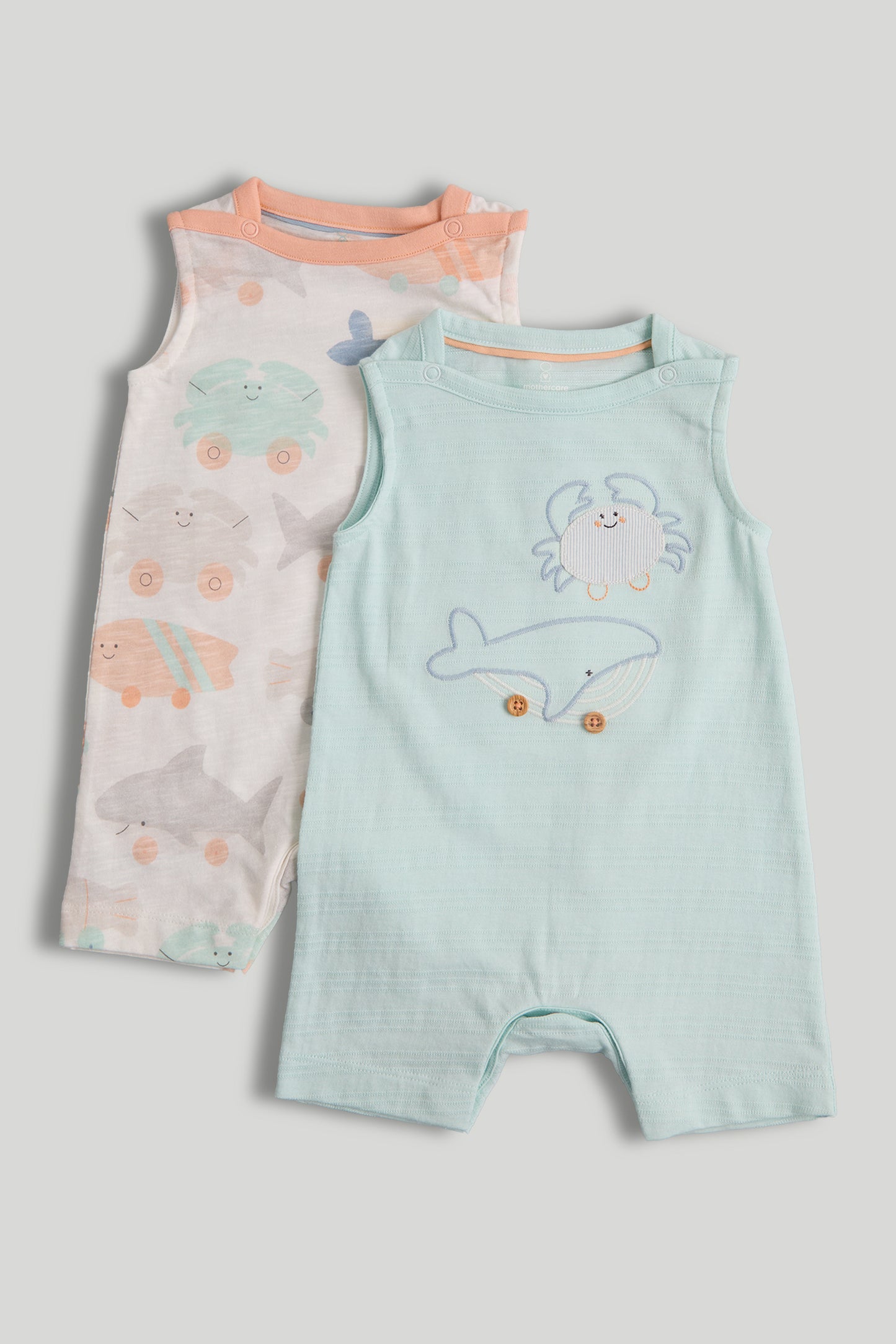 2 Pack Animal Rompers