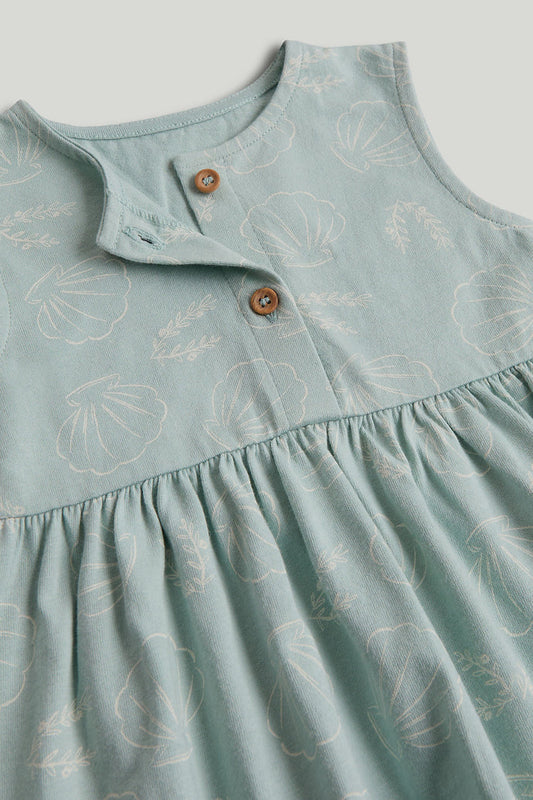 Blue Seashell Jersey Dress