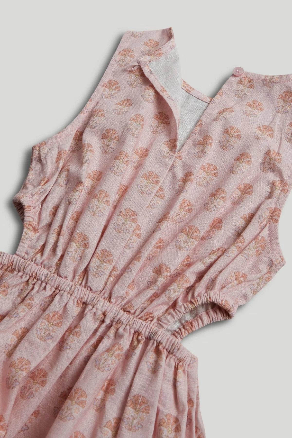 Pink Cut Out Waist Midi Dress