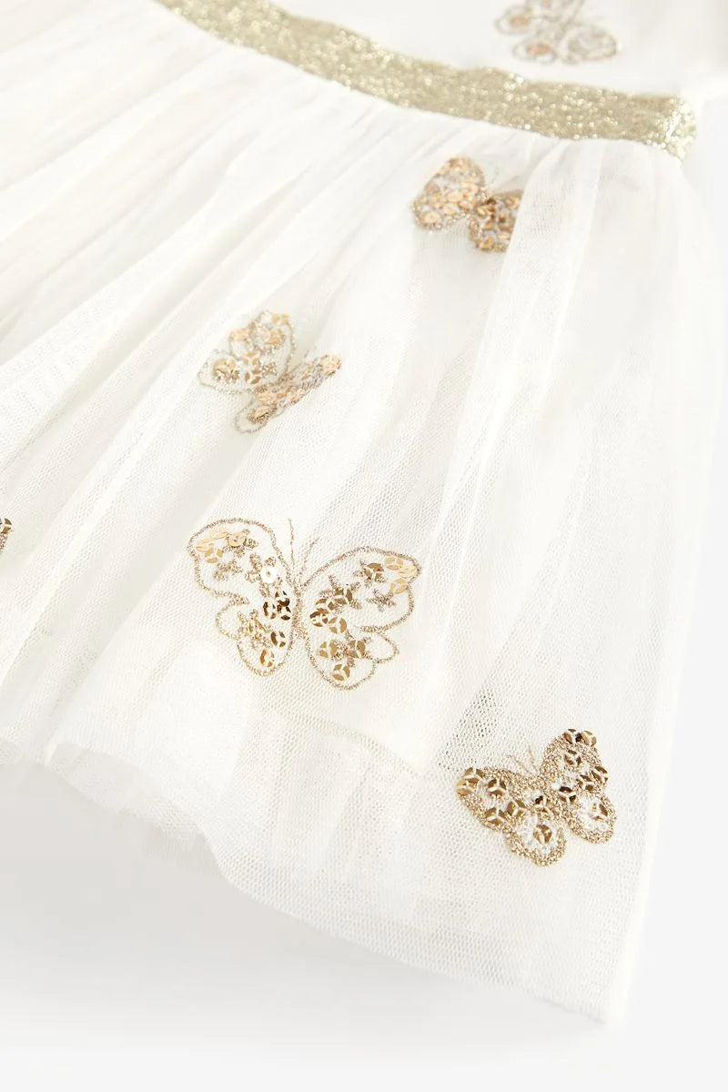 Gold Butterfly Twofer Dress