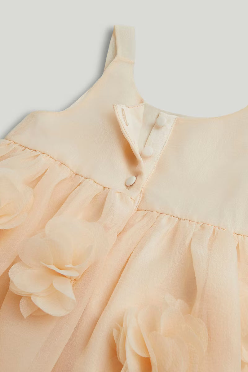 Peach Flower Occasion Dress