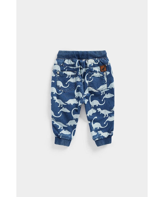 Wide Elasticated Waistband Joggers in Blue