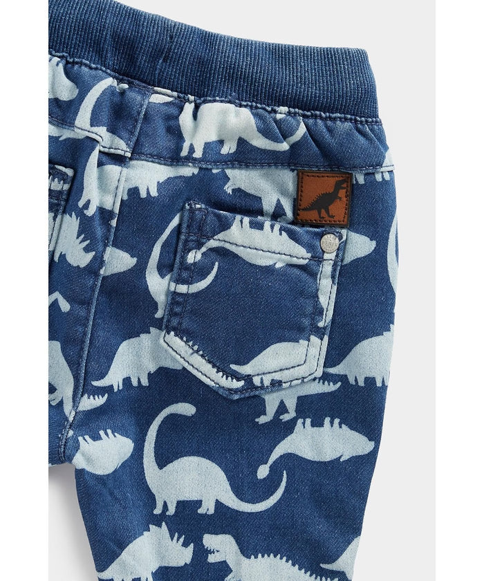 Wide Elasticated Waistband Joggers in Blue
