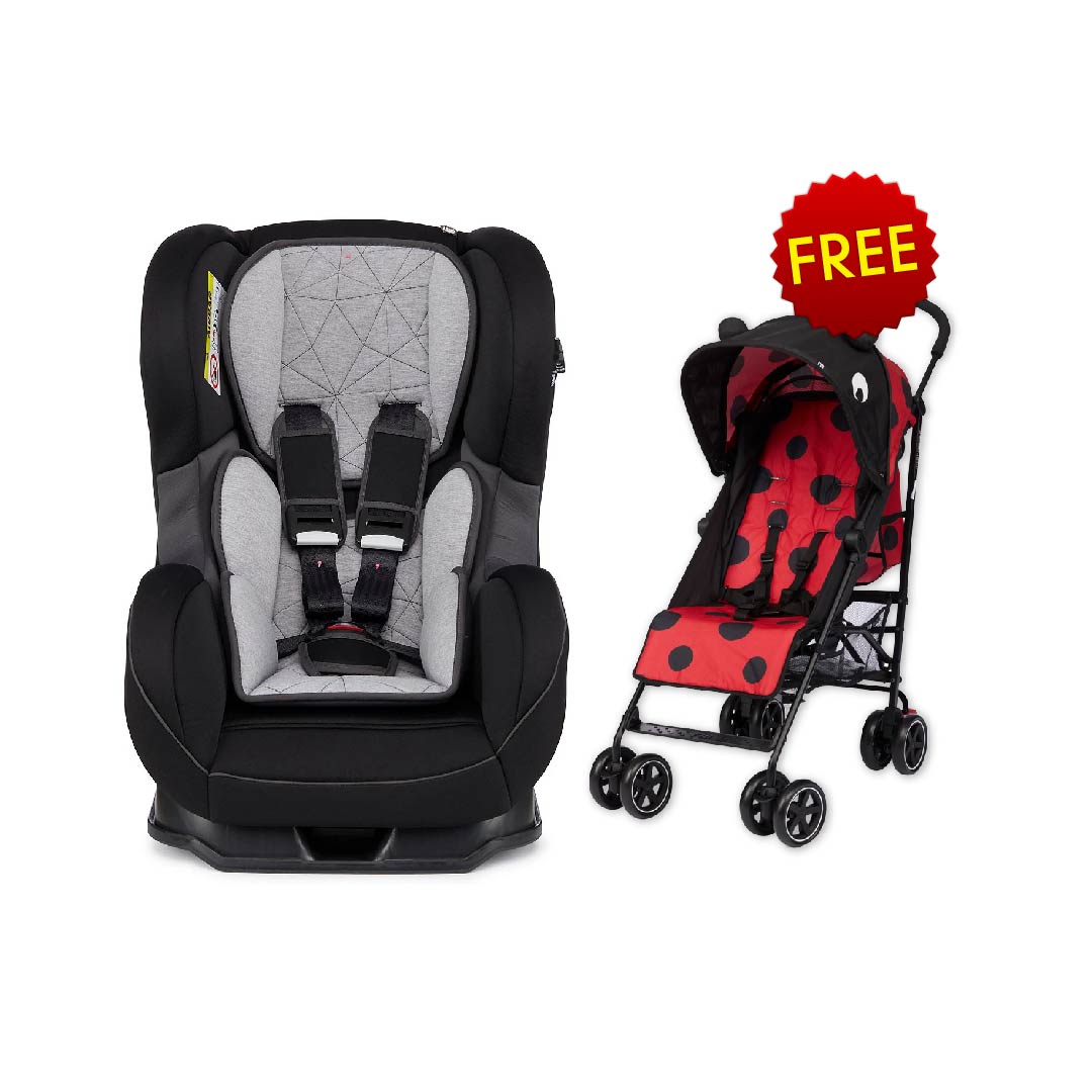 Carseat Madrid Black And Grey or Blue w/ Stroller Nanu Ladybird