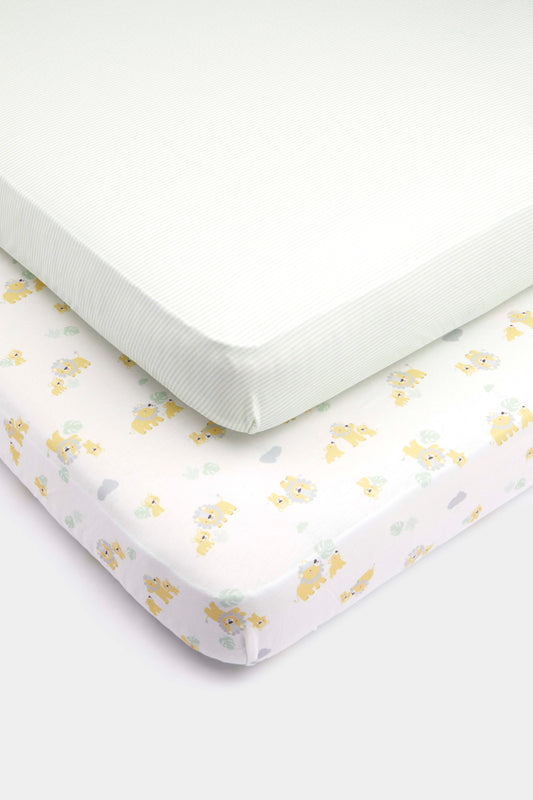 Lion 2Pk Cot Fitted Sheet Cotton