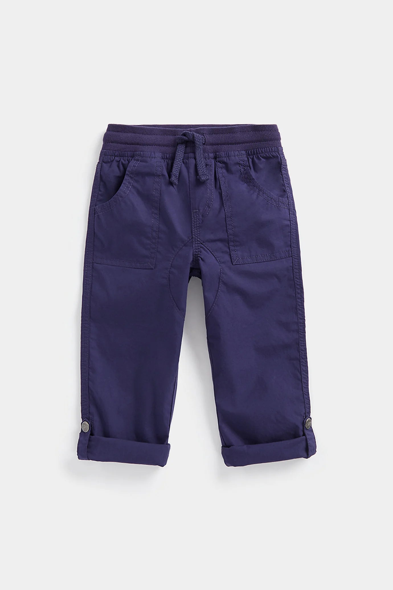 Navy Poplin Trousers