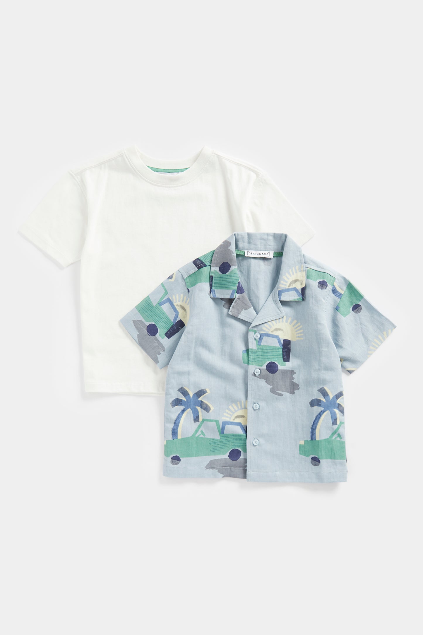 Mini Boys Clean Blues Everley Resort Shirt & Tee Set