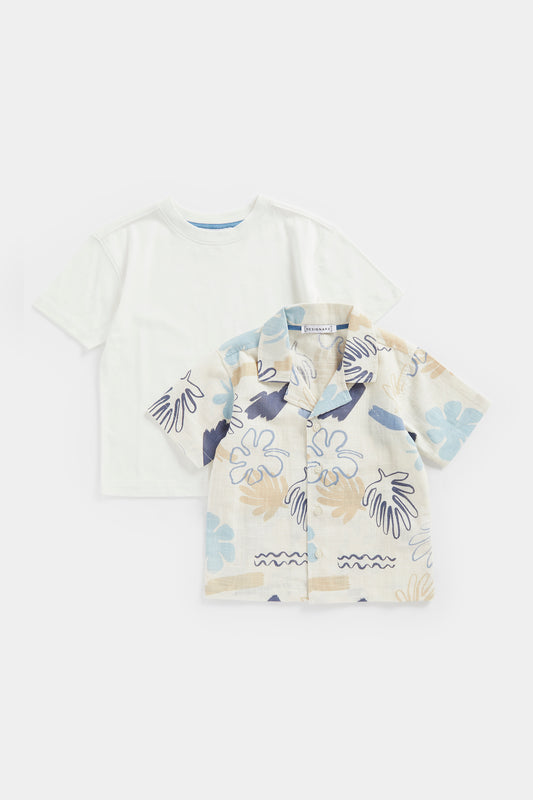Mini Boys Clean Blues Everley Resort Shirt & Tee Set