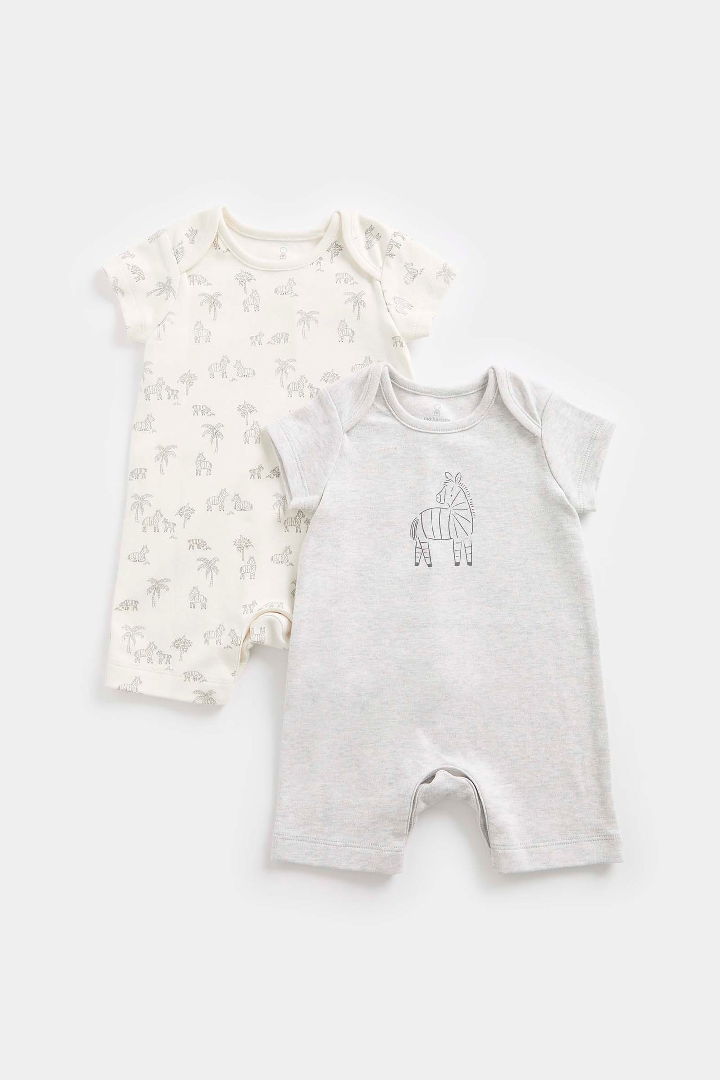 Unisex Zebra Rompers - 2 Pack