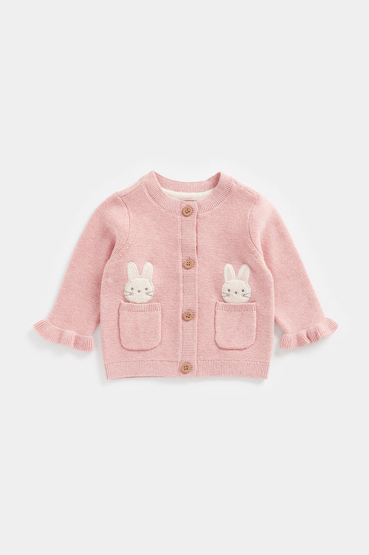 My First Girl Pink Bunny Cardigan