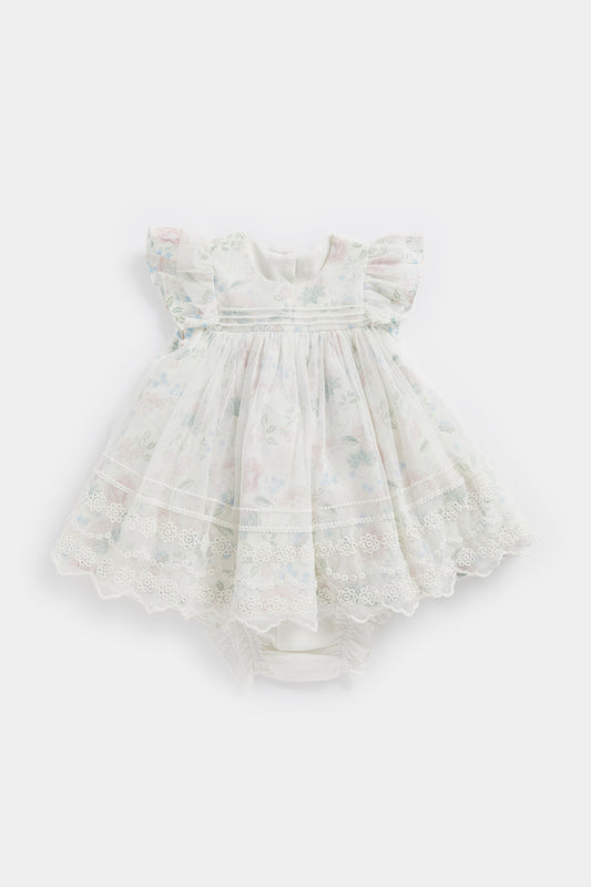 Newborn Girl Spring Blossom  Occasion Dress & Knicker