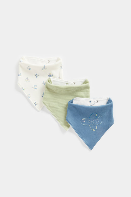 Newborn Boys Tiny Traveller 3Pk Bibs