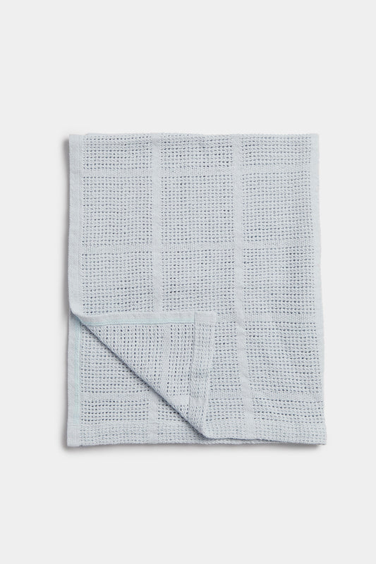 Essentials Cellular Blanket 100% Cotton Blue