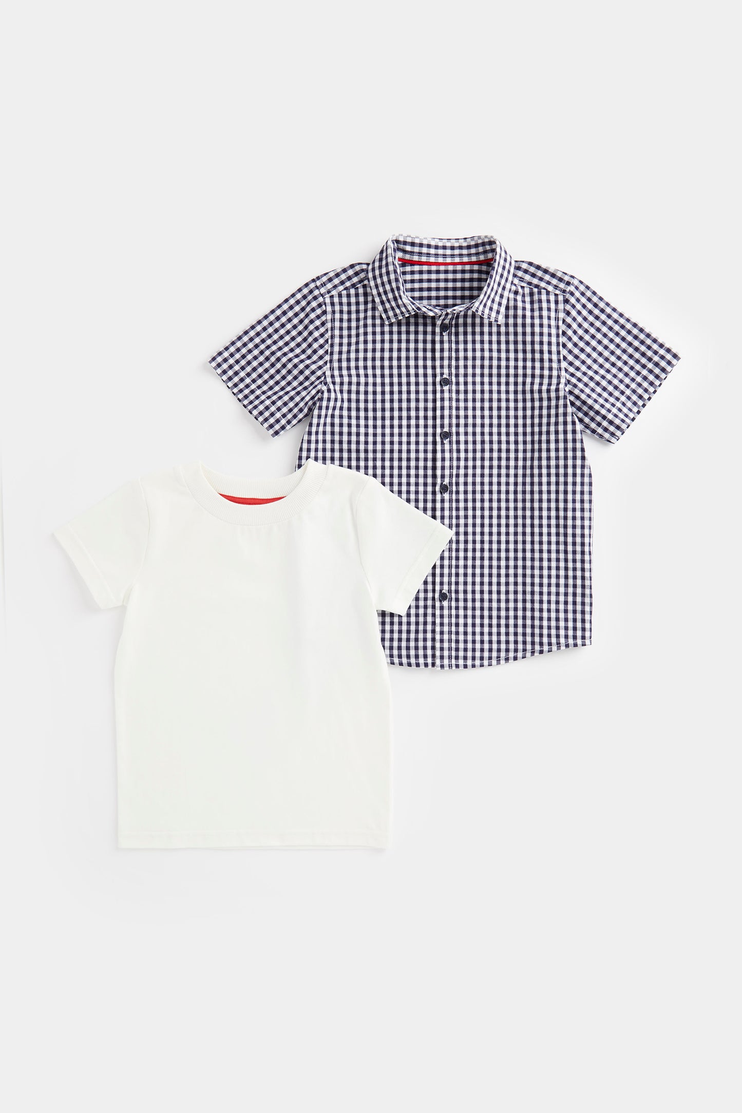 Gingham Shirt and T-Shirt Set