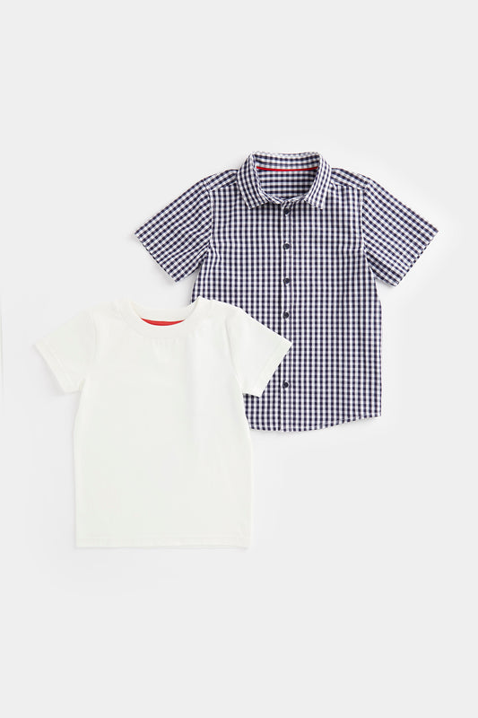 Gingham Shirt and T-Shirt Set