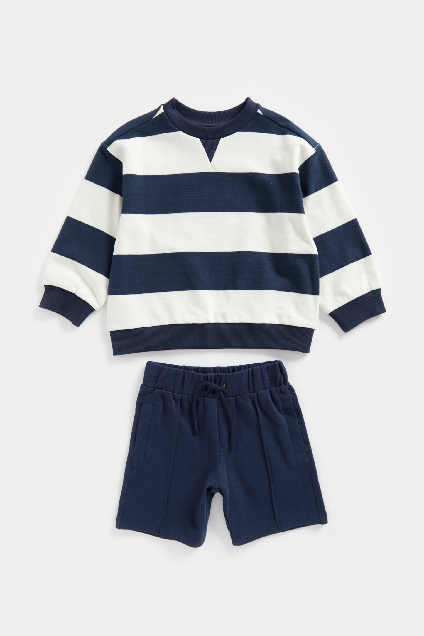 Mini Boys  Clean Blues Everley Stripe Sweat Top& Short