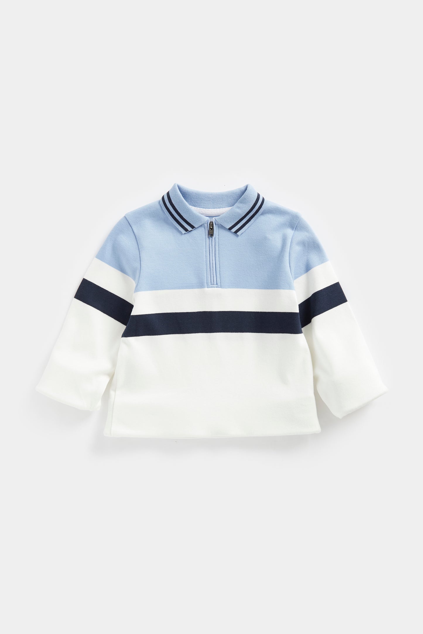 Mini Boys Clean Blues Everley Colourblock Ls Polo