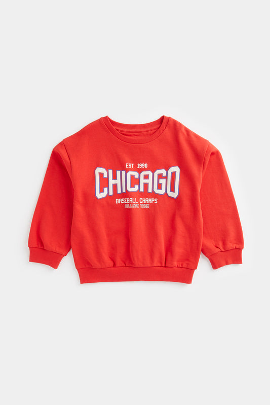 Red Chicago Sweat Top