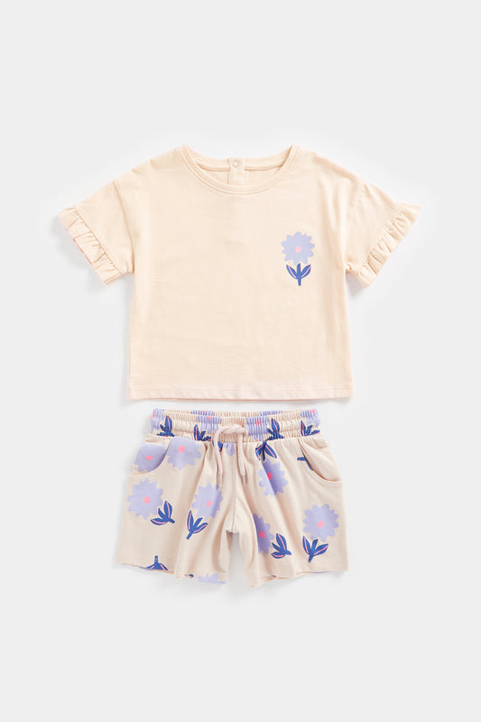 Flower T-Shirt and Shorts Set