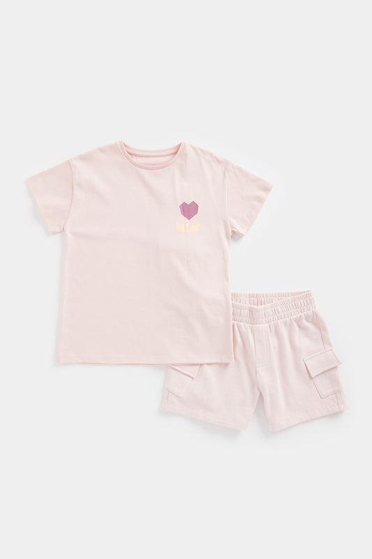 Pink T-Shirt and Shorts Set